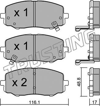 Trusting 930.0 - Тормозные колодки, дисковые, комплект autospares.lv