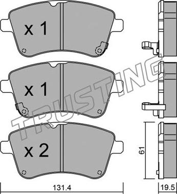 Trusting 931.0 - Тормозные колодки, дисковые, комплект autospares.lv