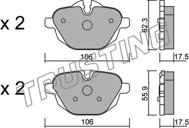 Trusting 938.0 - Тормозные колодки, дисковые, комплект autospares.lv