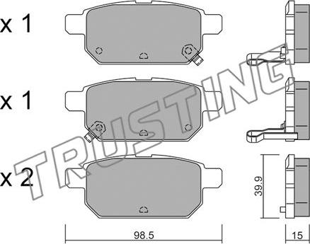 Trusting 933.0 - Тормозные колодки, дисковые, комплект autospares.lv