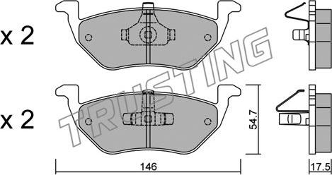 Trusting 924.0 - Тормозные колодки, дисковые, комплект autospares.lv