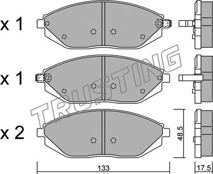 Trusting 925.0 - Тормозные колодки, дисковые, комплект autospares.lv