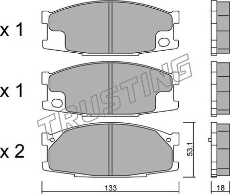 Trusting 926.0 - Тормозные колодки, дисковые, комплект autospares.lv