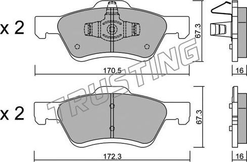 Trusting 923.0 - Тормозные колодки, дисковые, комплект autospares.lv