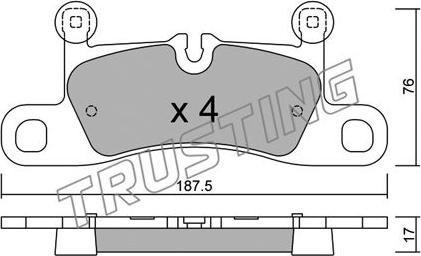 Trusting 974.0 - Тормозные колодки, дисковые, комплект autospares.lv