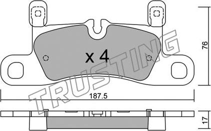 Trusting 974.3 - Тормозные колодки, дисковые, комплект autospares.lv