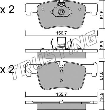 Trusting 976.0 - Тормозные колодки, дисковые, комплект autospares.lv