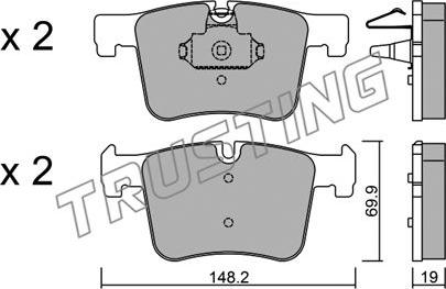 Trusting 977.0 - Тормозные колодки, дисковые, комплект autospares.lv