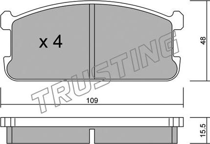 Trusting 496.0 - Тормозные колодки, дисковые, комплект autospares.lv