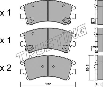 Trusting 492.0 - Тормозные колодки, дисковые, комплект autospares.lv