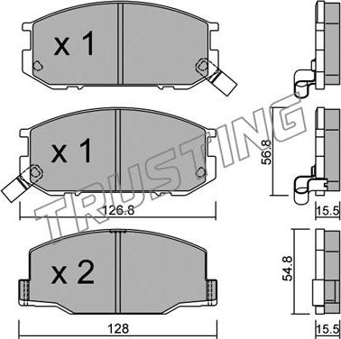 Trusting 440.0 - Тормозные колодки, дисковые, комплект autospares.lv