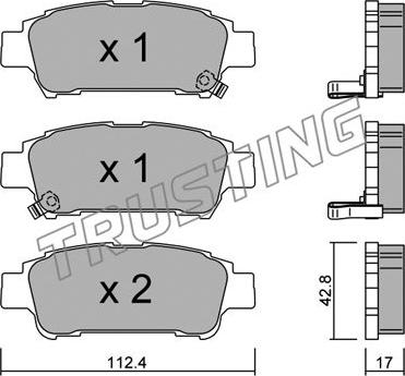 Trusting 443.0 - Тормозные колодки, дисковые, комплект autospares.lv