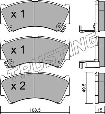 Trusting 452.0 - Тормозные колодки, дисковые, комплект autospares.lv