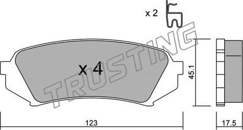 Trusting 469.0 - Тормозные колодки, дисковые, комплект autospares.lv