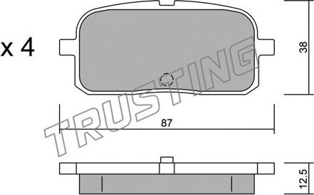 Trusting 461.0 - Тормозные колодки, дисковые, комплект autospares.lv