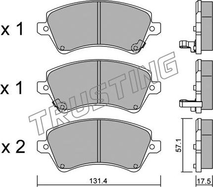 Trusting 462.0 - Тормозные колодки, дисковые, комплект autospares.lv