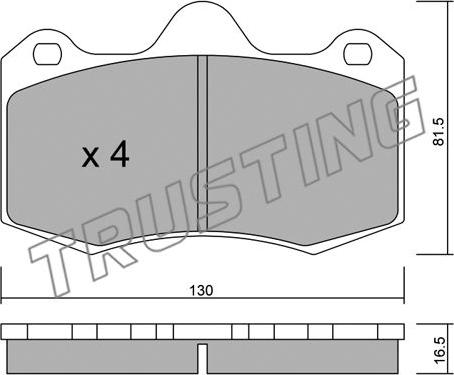 Trusting 407.0 - Тормозные колодки, дисковые, комплект autospares.lv