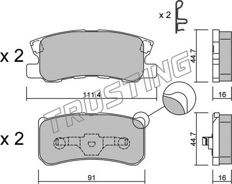 Trusting 415.1 - Тормозные колодки, дисковые, комплект autospares.lv