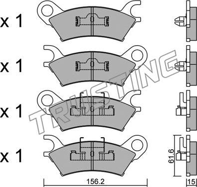 Trusting 485.0 - Тормозные колодки, дисковые, комплект autospares.lv