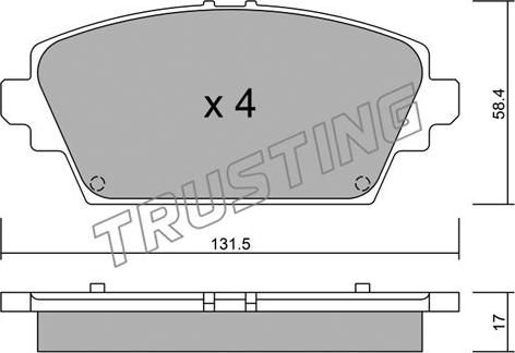 Trusting 480.0 - Тормозные колодки, дисковые, комплект autospares.lv