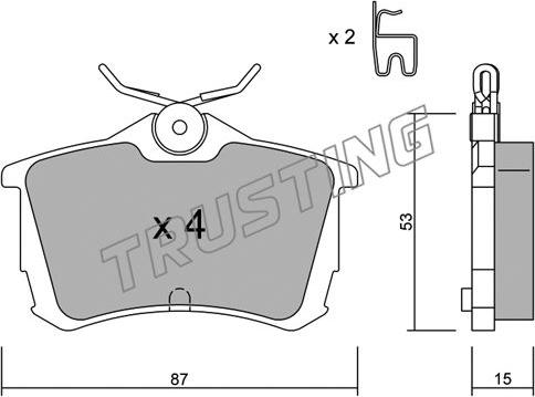 Trusting 481.0 - Тормозные колодки, дисковые, комплект autospares.lv