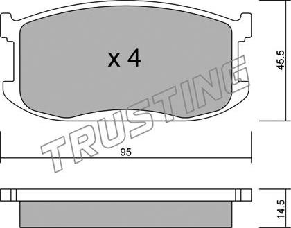 Trusting 483.0 - Тормозные колодки, дисковые, комплект autospares.lv