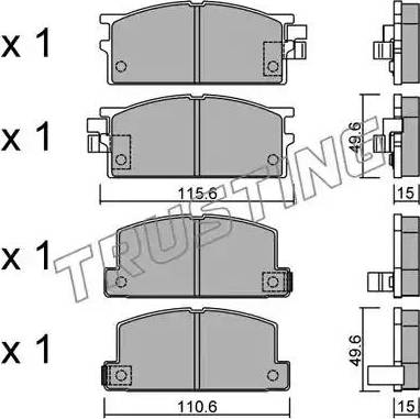 Trusting 482.0 - Тормозные колодки, дисковые, комплект autospares.lv