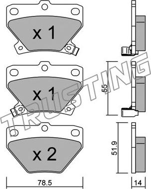 Trusting 439.0 - Тормозные колодки, дисковые, комплект autospares.lv