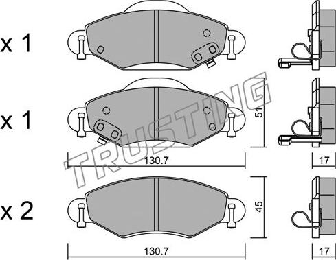 Trusting 436.0 - Тормозные колодки, дисковые, комплект autospares.lv