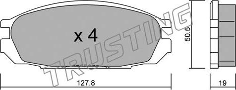 Trusting 424.0 - Тормозные колодки, дисковые, комплект autospares.lv