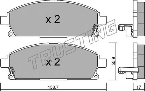 Trusting 421.1 - Тормозные колодки, дисковые, комплект autospares.lv