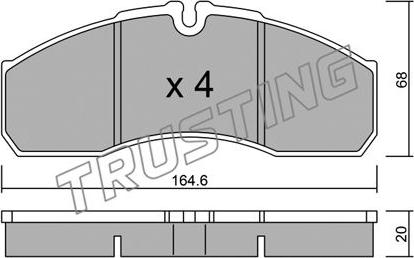 Trusting 594.3 - Тормозные колодки, дисковые, комплект autospares.lv