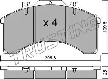 Trusting 596.0 - Тормозные колодки, дисковые, комплект autospares.lv