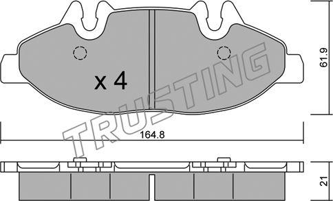 Trusting 591.0 - Тормозные колодки, дисковые, комплект autospares.lv