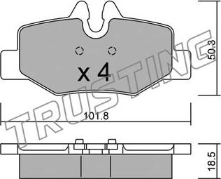 Trusting 592.0 - Тормозные колодки, дисковые, комплект autospares.lv