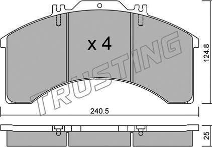 Trusting 597.0 - Тормозные колодки, дисковые, комплект autospares.lv