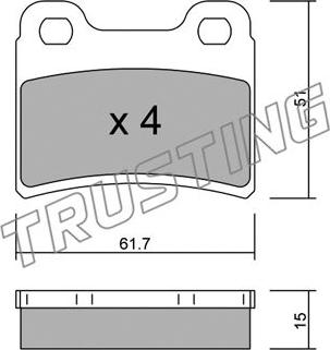 Trusting 551.0 - Тормозные колодки, дисковые, комплект autospares.lv