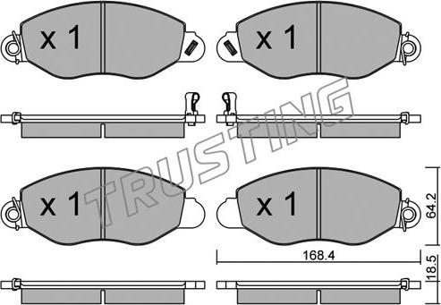 Trusting 552.0 - Тормозные колодки, дисковые, комплект autospares.lv