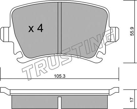 Trusting 569.0 - Тормозные колодки, дисковые, комплект autospares.lv