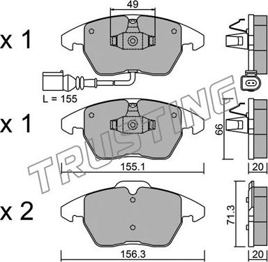 Trusting 564.0 - Тормозные колодки, дисковые, комплект autospares.lv