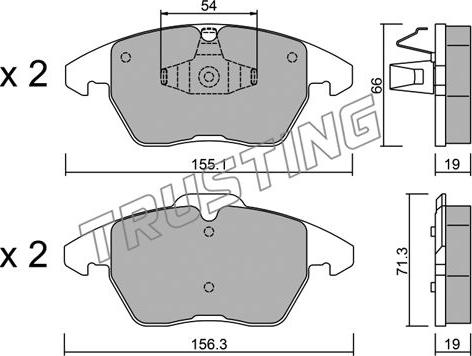 Trusting 564.1 - Тормозные колодки, дисковые, комплект autospares.lv