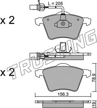 Trusting 566.1 - Тормозные колодки, дисковые, комплект autospares.lv