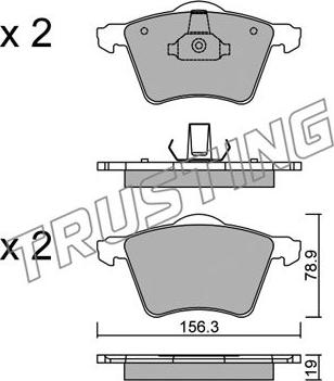 Trusting 566.2 - Тормозные колодки, дисковые, комплект autospares.lv