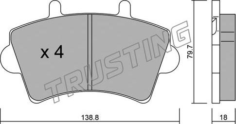 Trusting 561.0 - Тормозные колодки, дисковые, комплект autospares.lv