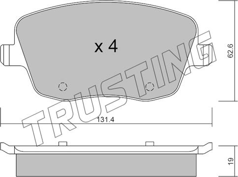 Trusting 563.0 - Тормозные колодки, дисковые, комплект autospares.lv