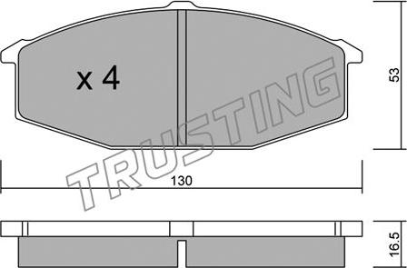 Trusting 506.0 - Тормозные колодки, дисковые, комплект autospares.lv