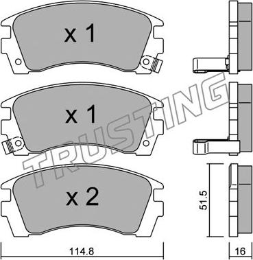 Trusting 503.0 - Тормозные колодки, дисковые, комплект autospares.lv