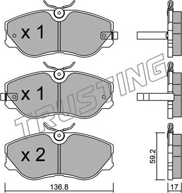 Trusting 507.0 - Тормозные колодки, дисковые, комплект autospares.lv