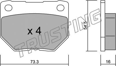 Trusting 510.0 - Тормозные колодки, дисковые, комплект autospares.lv