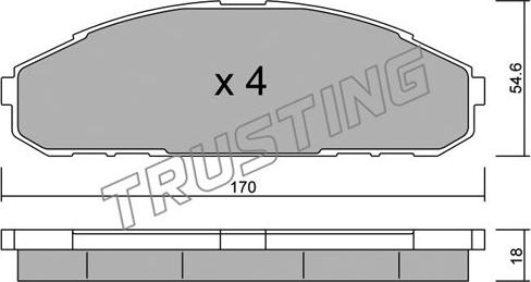 Trusting 511.0 - Тормозные колодки, дисковые, комплект autospares.lv